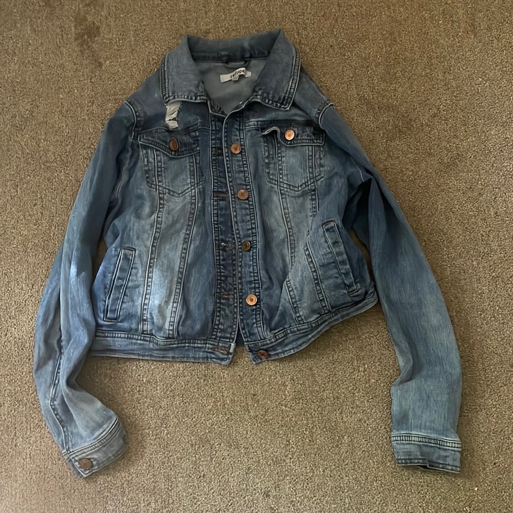 refuge jean jacket womens large